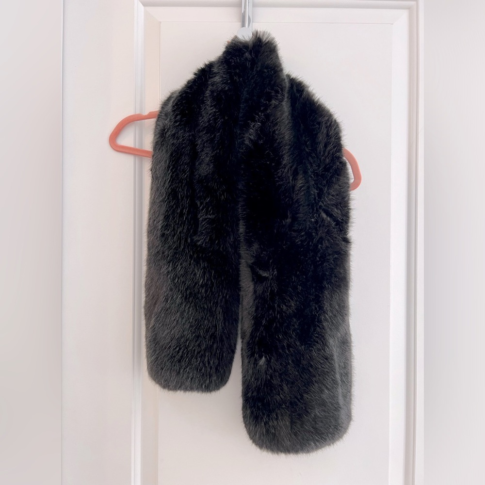 Babaton faux fur and 100% silk scarf